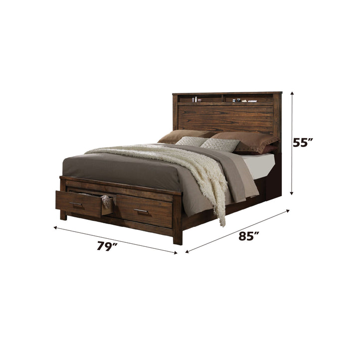 Merrilee - Eastern King Bed With Storage - Oak