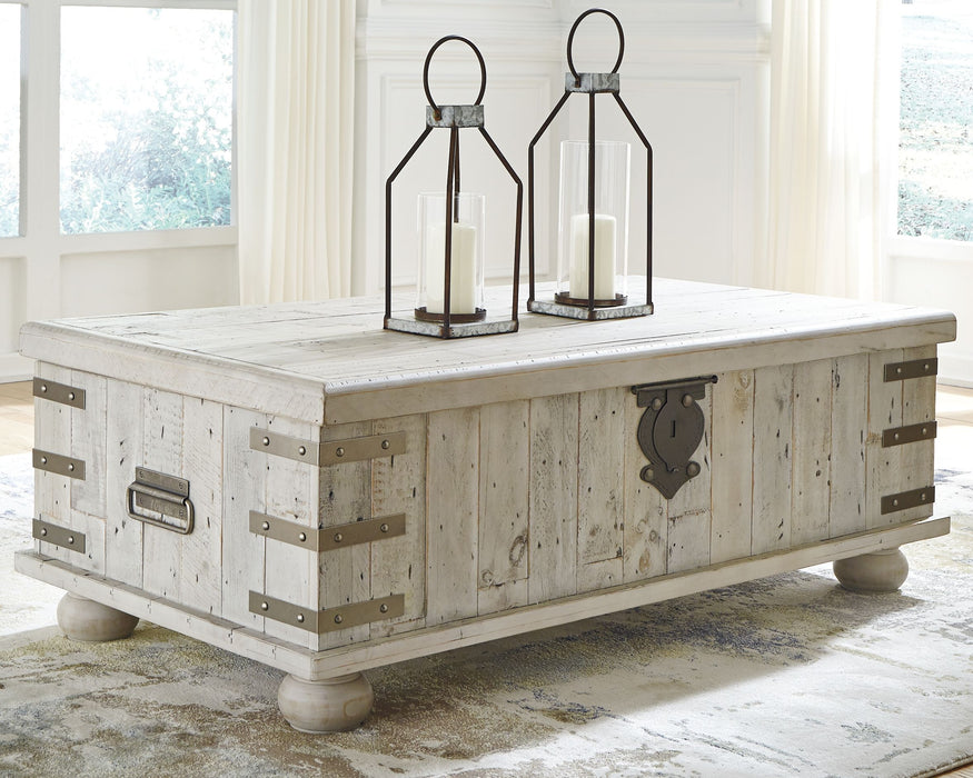 Carynhurst - White Wash Gray - Lift Top Cocktail Table