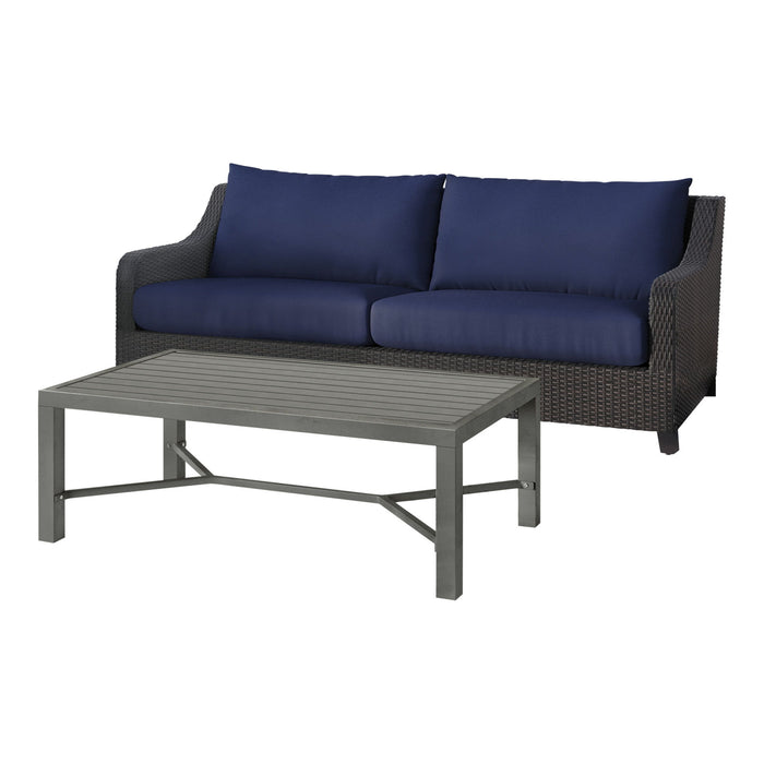 Skye - 2 Piece Sofa And Slat Top Coffee Table Set