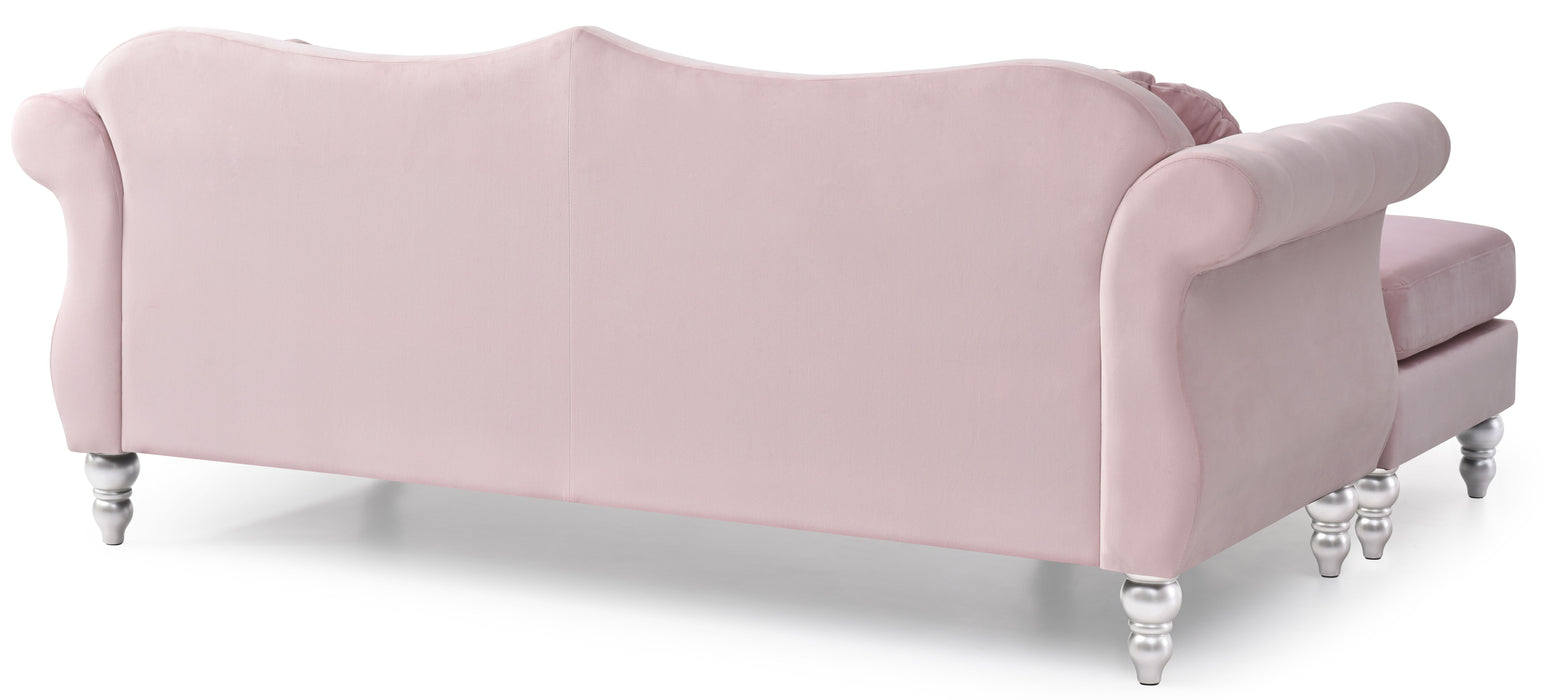 Glory Furniture Hollywood Sofa Chaise, Pink