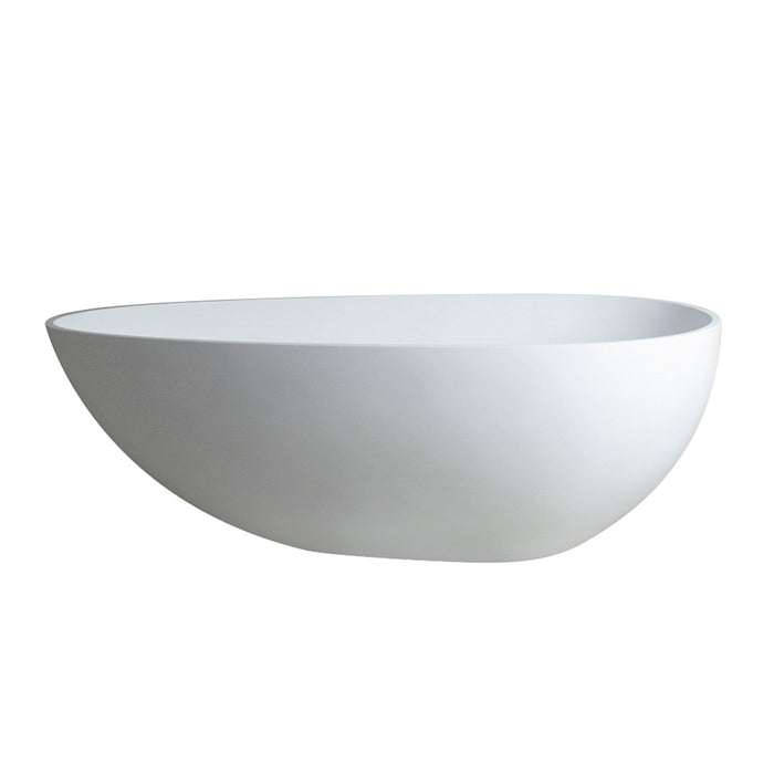 Solid Surface Stone Resin Freestanding Egg Shape Bathtub For The Bathroom - Matte White