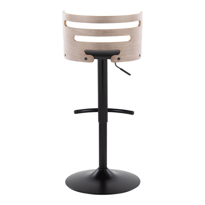 Cosi - Mid Century Modern Adjustable Barstool, Swivel With Rounded T Footrest (Set of 2)