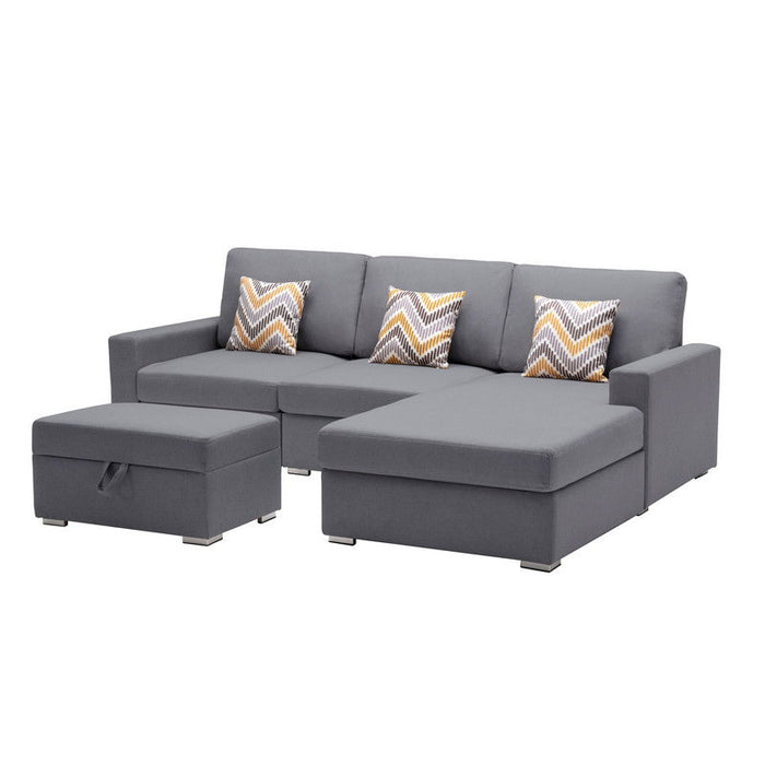 Nolan - 4 Piece Reversible Sectional Sofa Chaise With Interchangeable Legs