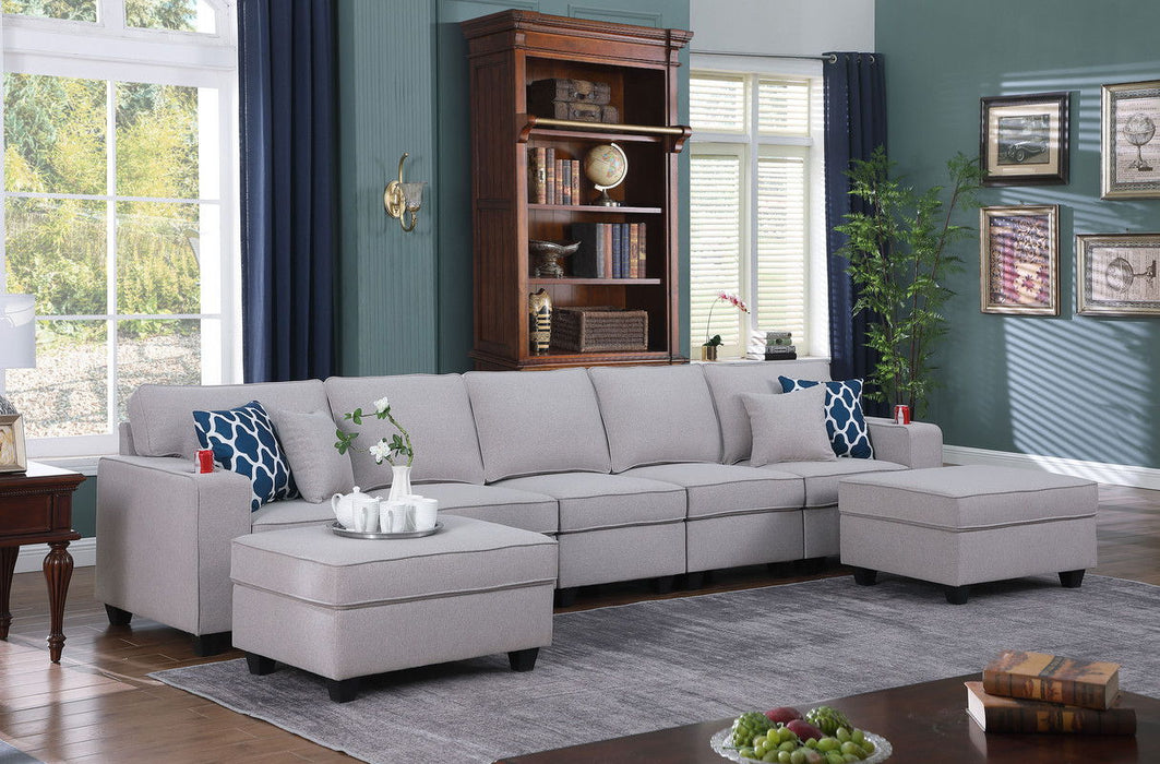 Cooper - Linen 5 Seater Sofa Set