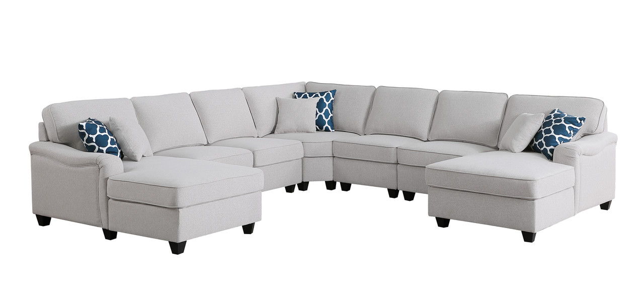 Leo - Double Chaise Modular Sectional Sofa