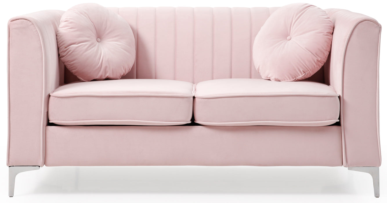 Glory Furniture Delray Loveseat (2 Boxes), Pink