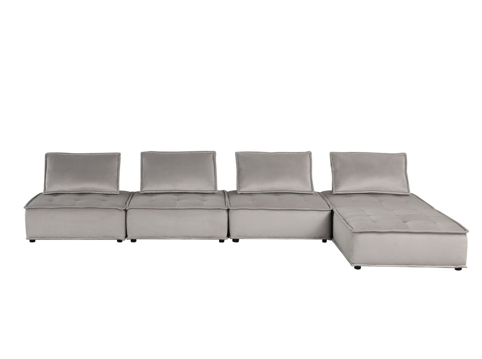 Anna - Velvet Sectional Sofa Ottoman