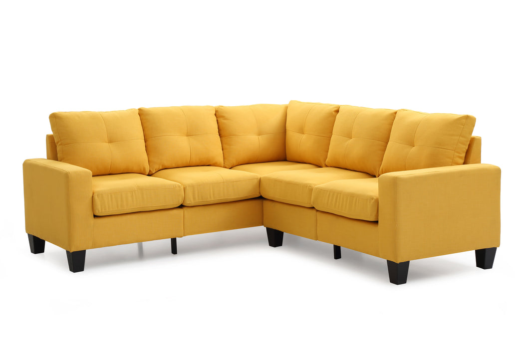 Glory Furniture Newbury Sectional, Yellow