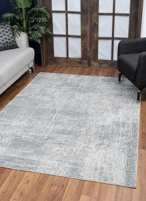 Elegance - 2'7" X 7'3" Area Rug - Blue / Polyester