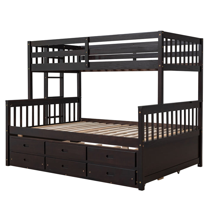 Kids Furniture - Bunk Bed With Trundle, Separable Bunk Bed With Drawers For Bedroom