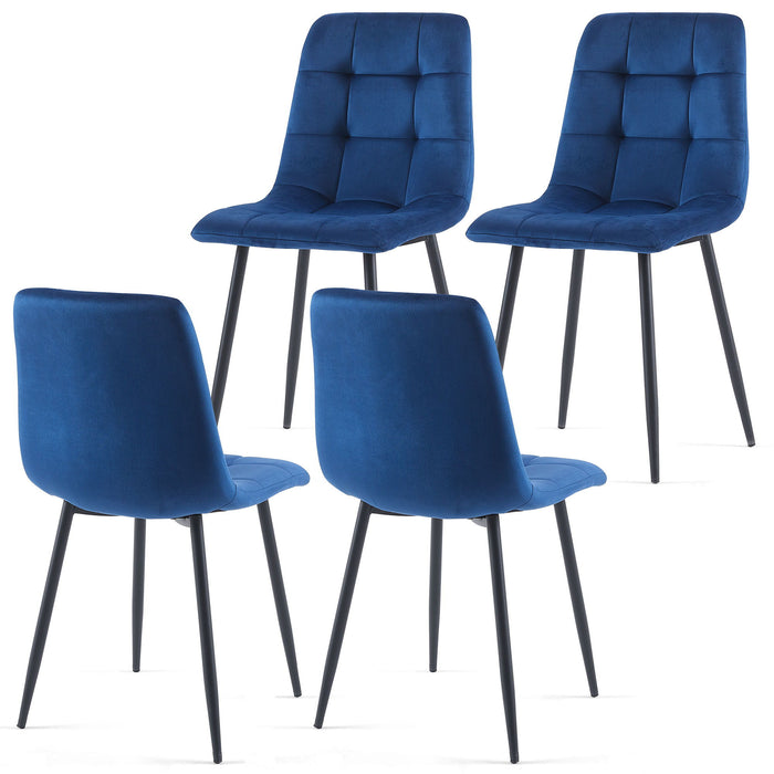 Mid Century Modern Blue Velvet Dining Chairs (Set of 2) For Kitchen, Living Room