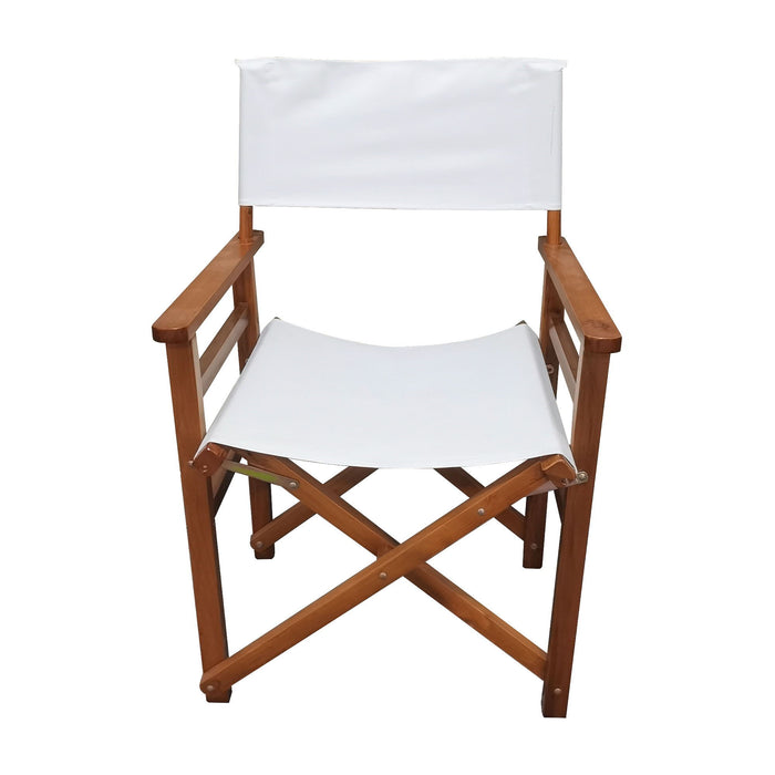 Folding Chair Wooden Director Chair Canvas Folding Chair Folding Chair Populus & Canvas (Color : White)