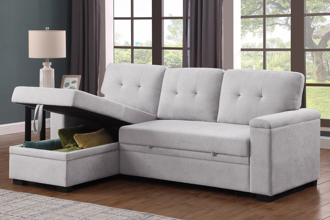 Lucca II  - 84.5"W Reversible Sleeper Sectional Sofa with Storage Chaise