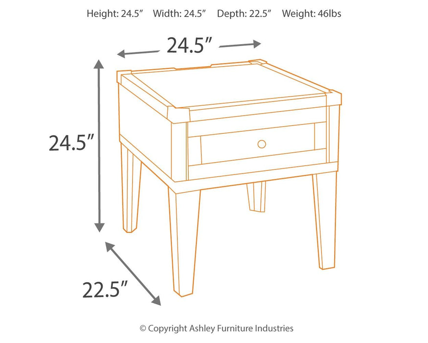 Todoe - Dark Gray - Rectangular End Table