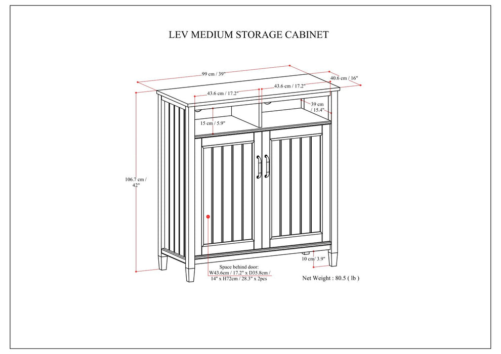 Lev - Medium Storage Cabinet - Smoky Brown