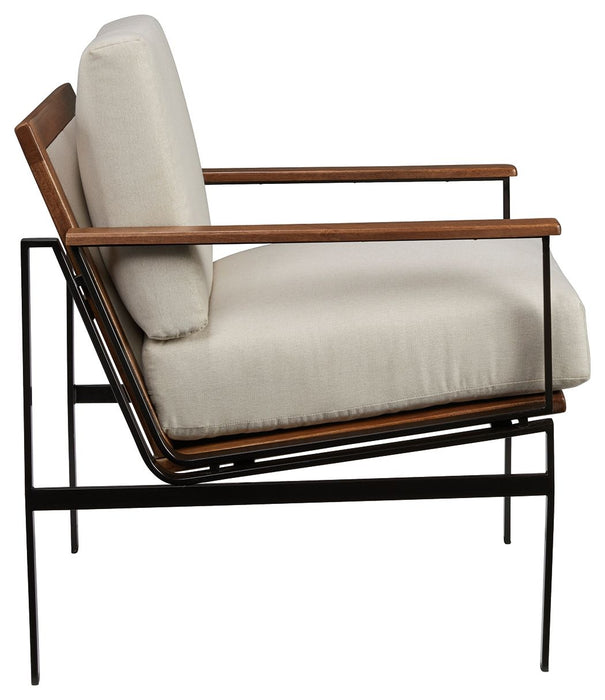 Tilden - Marfim / Marrom - Cadeira com detalhes