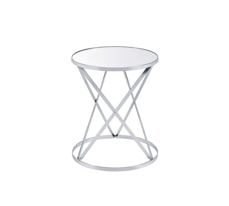 Flux - Accent Table - Mirror & Chrome Finish