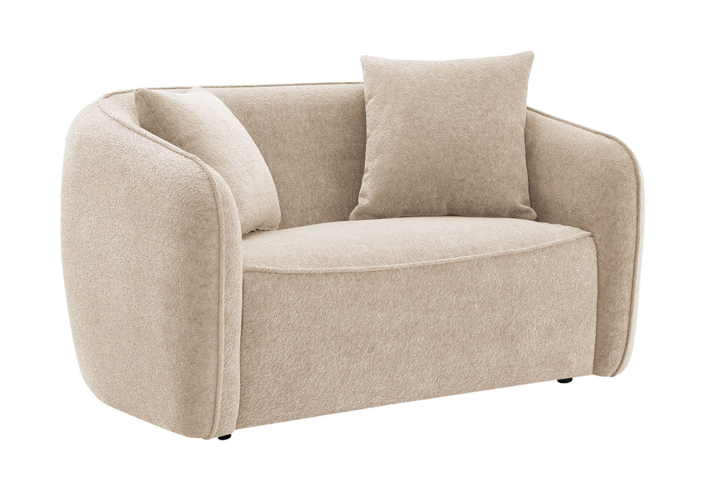 Keith - Chenille Loveseat With 2 Matching Color Toss Pillows