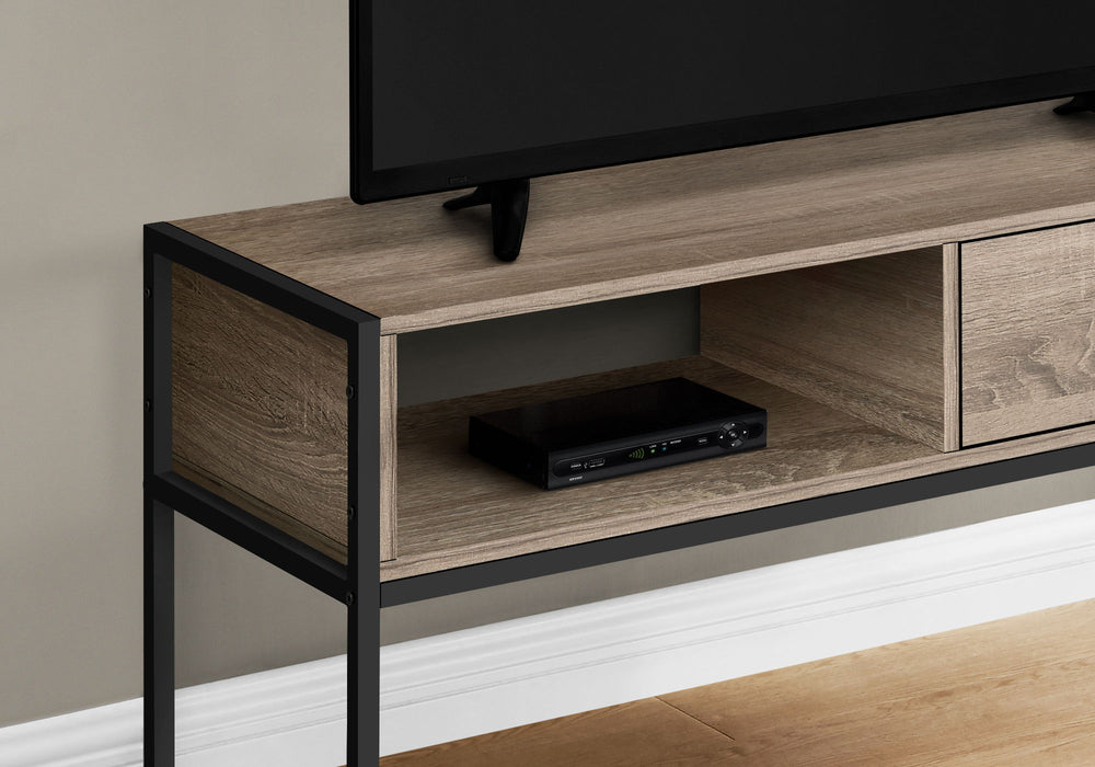 TV Stand, Console, Media Entertainment Center, Storage Drawer, Living Room, Bedroom, Contemporary, Modern - Taupe