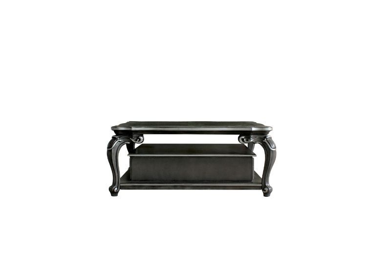 House - Delphine - Coffee Table - Clear Glass & Charcoal Finish