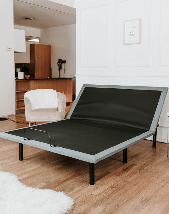 California King Split Adjustable Bed - Black / Gray