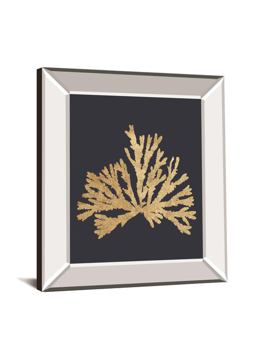 Pacific Sea Mosses IV Indigo By Wild Apple Portfolio - Mirror Framed Print Wall Art - Black