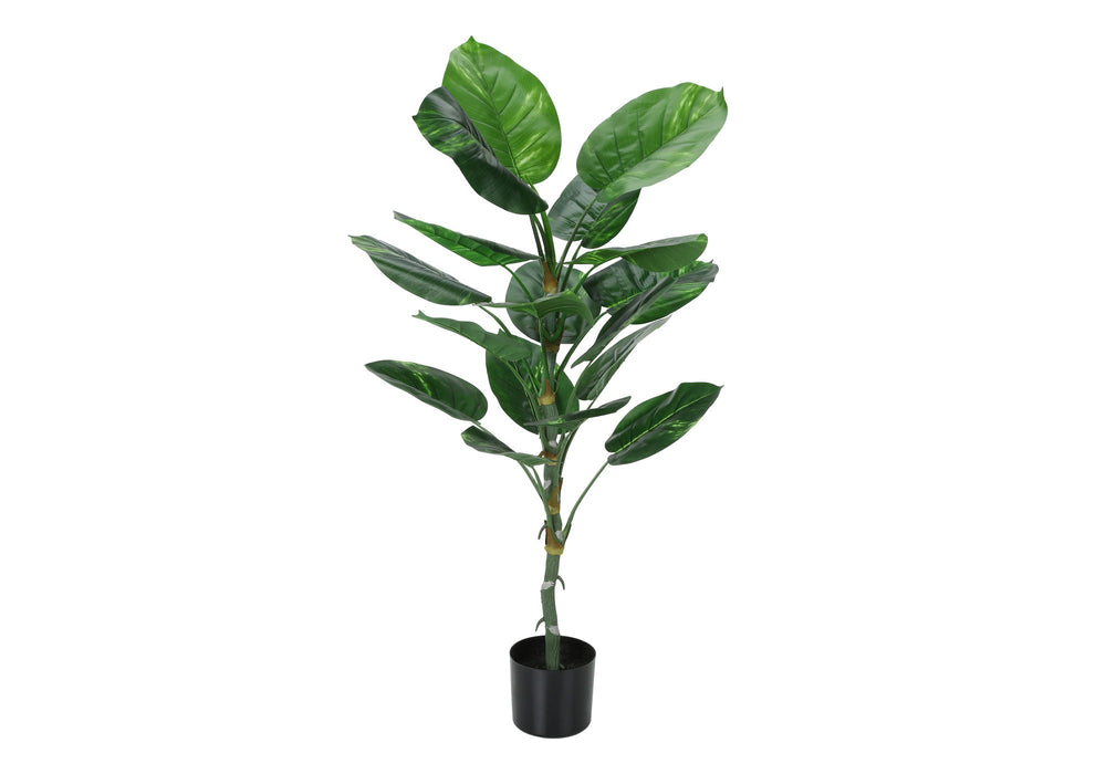 54" Tall, Artificial Plant, Dieffenbachia Tree, Indoor, Faux, Fake, Floor, Greenery, Potted, Real Touch, Decorative - Green / Black