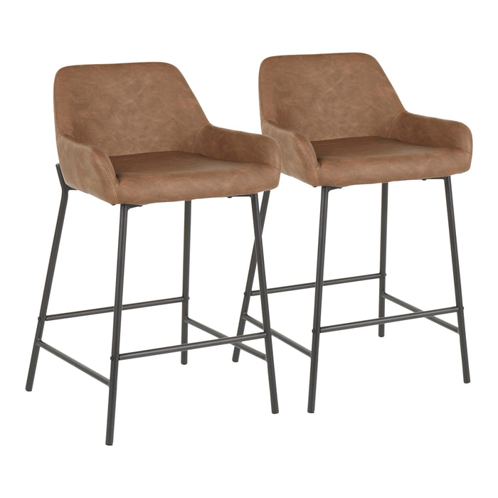 Daniella - Industrial Fixed Height Counter Stool (Set of 2)