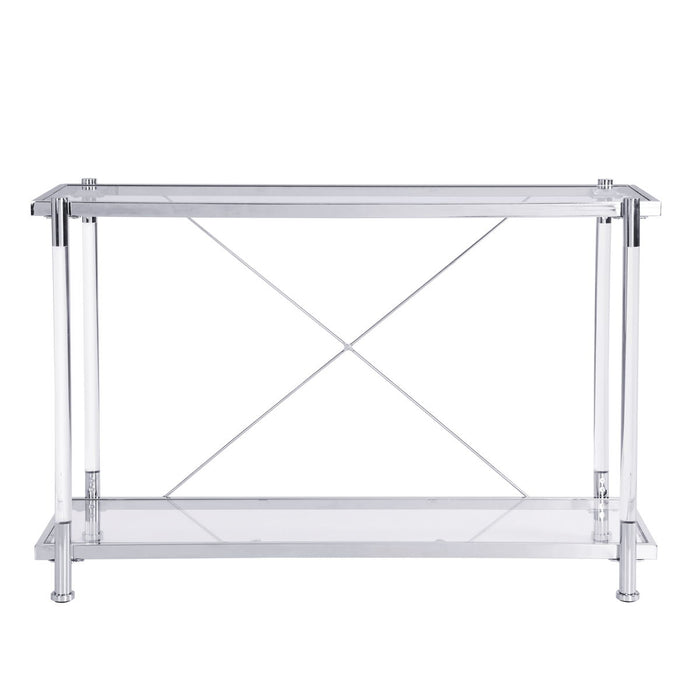 Acrylic Glass Side Table, Chrome Sofa Table, Console Table For Living Room & Bedroom