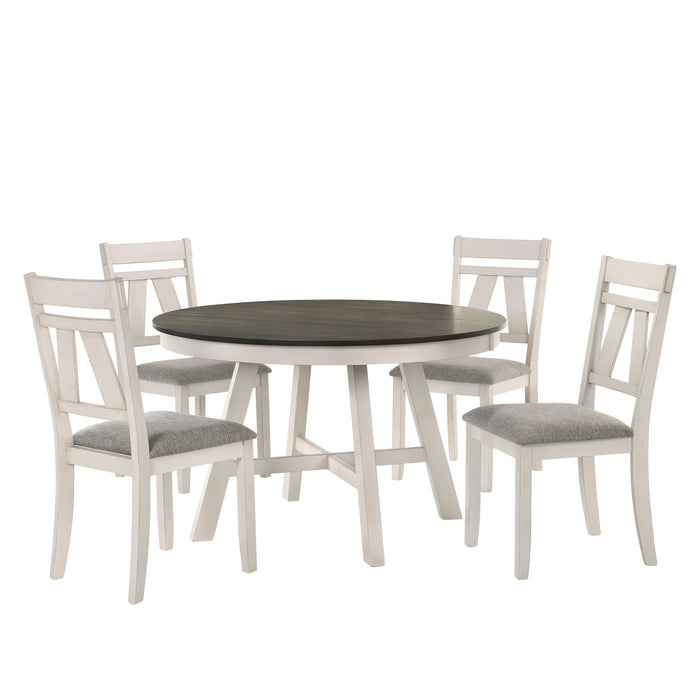 Maisie - Round Table - White / Brown