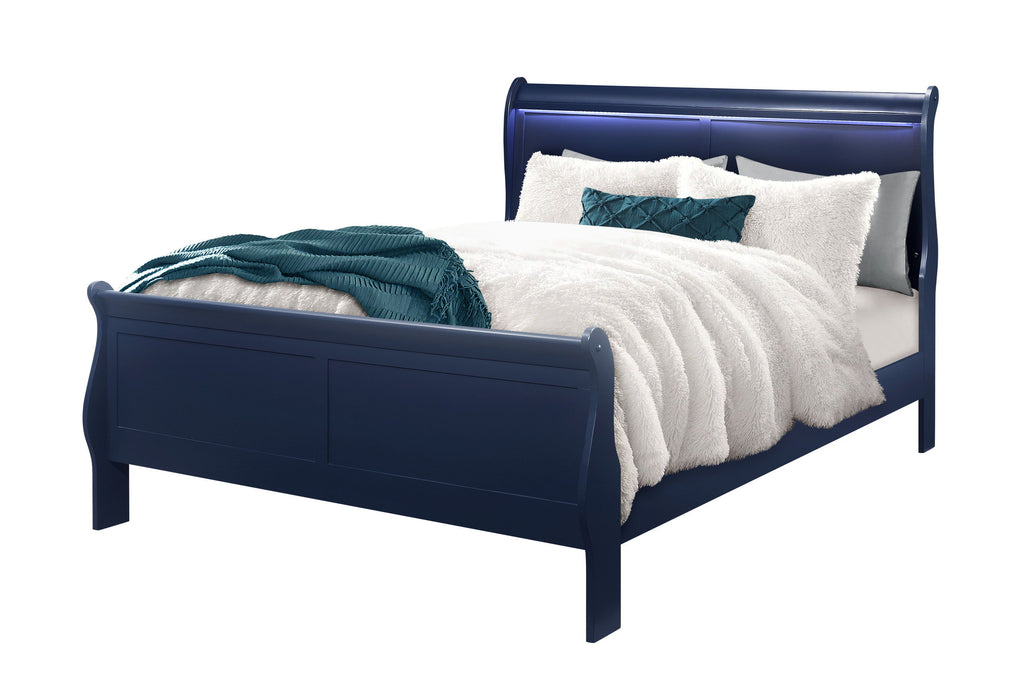 Charlie - Queen Bed With LED - Blue