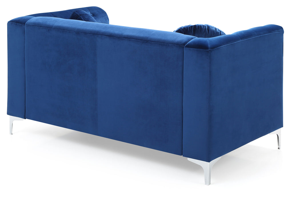 Glory Furniture Pompano Loveseat (2 Boxes), Navy Blue