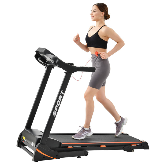 Folding Electric 3.5Hp Treadmill With Incline Medium Running Machine Motorised LCD Gym 330Lbs Folding Treadmill Electric Motorized Power 14.8Km / H Running Fitness Machine Gym