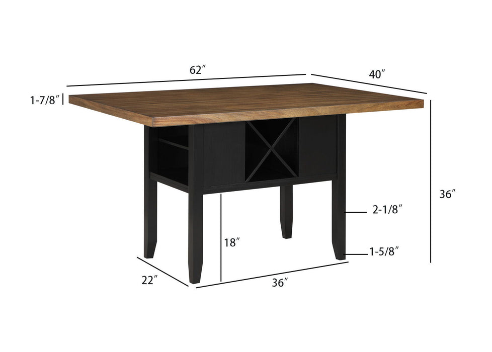 Dary - Mesa de comedor con altura de mostrador - Marrón claro