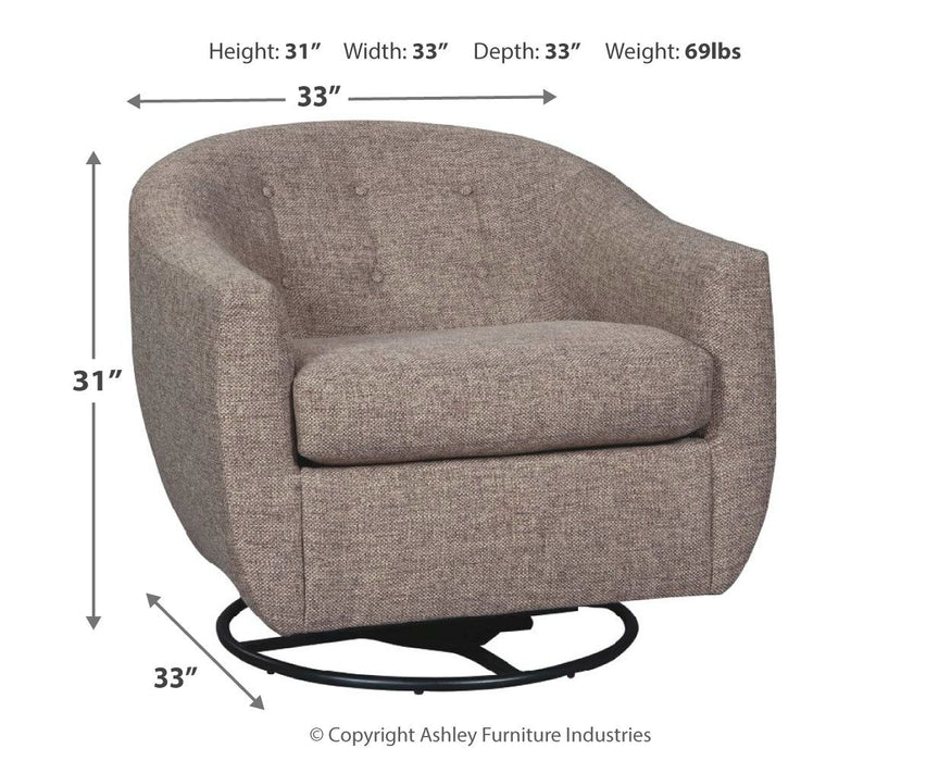 Upshur - Taupe - Cadeira giratória com detalhes em planador