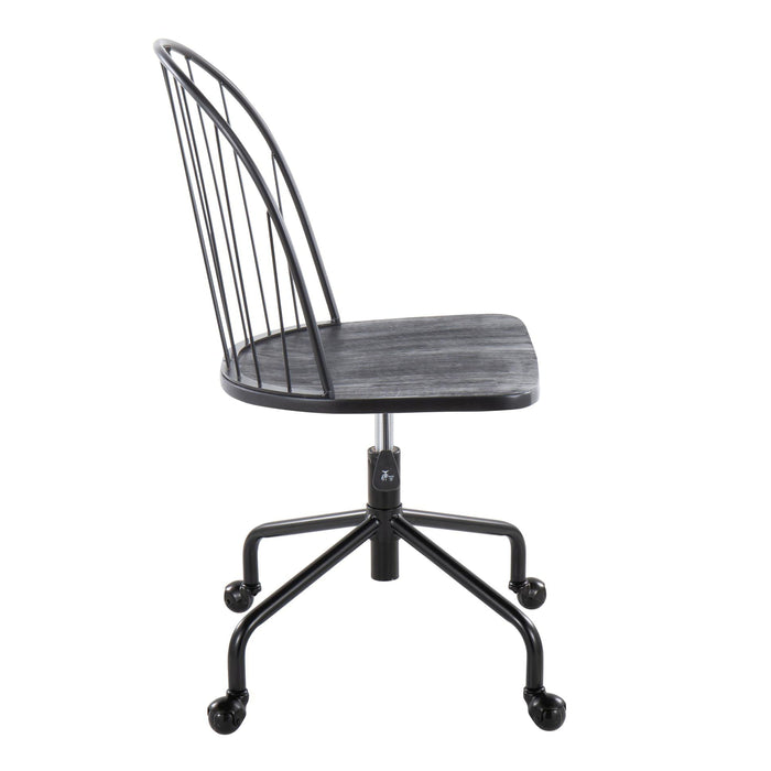 Riley - Farmhouse Adjustable High Back Office Chair - Black