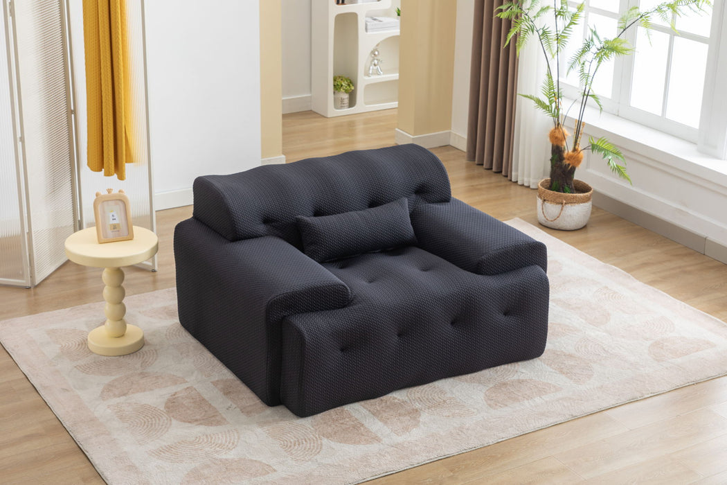 Large Size 1 Seater Sofa, Pure Foam Comfy Sofa Couch, Modern Lounge Sofa For Living Room, Apartment