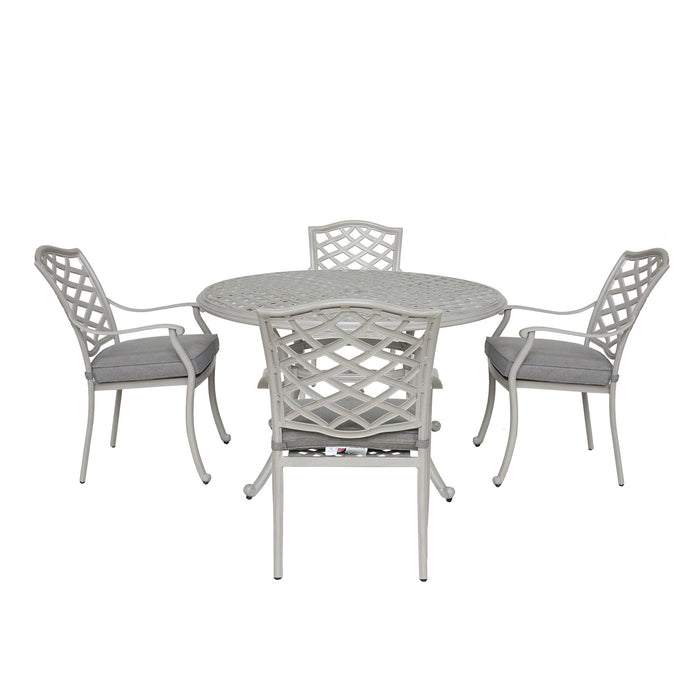 Stylish Outdoor Aluminum 5 Piece Round Dining Set
