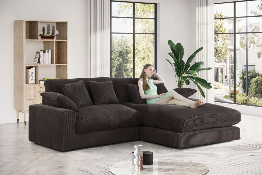 Mystic - Corduroy Reversible Sectional Sofa Chaise