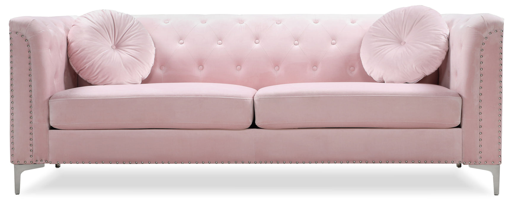 Glory Furniture Pompano Sofa (2 Boxes), Pink
