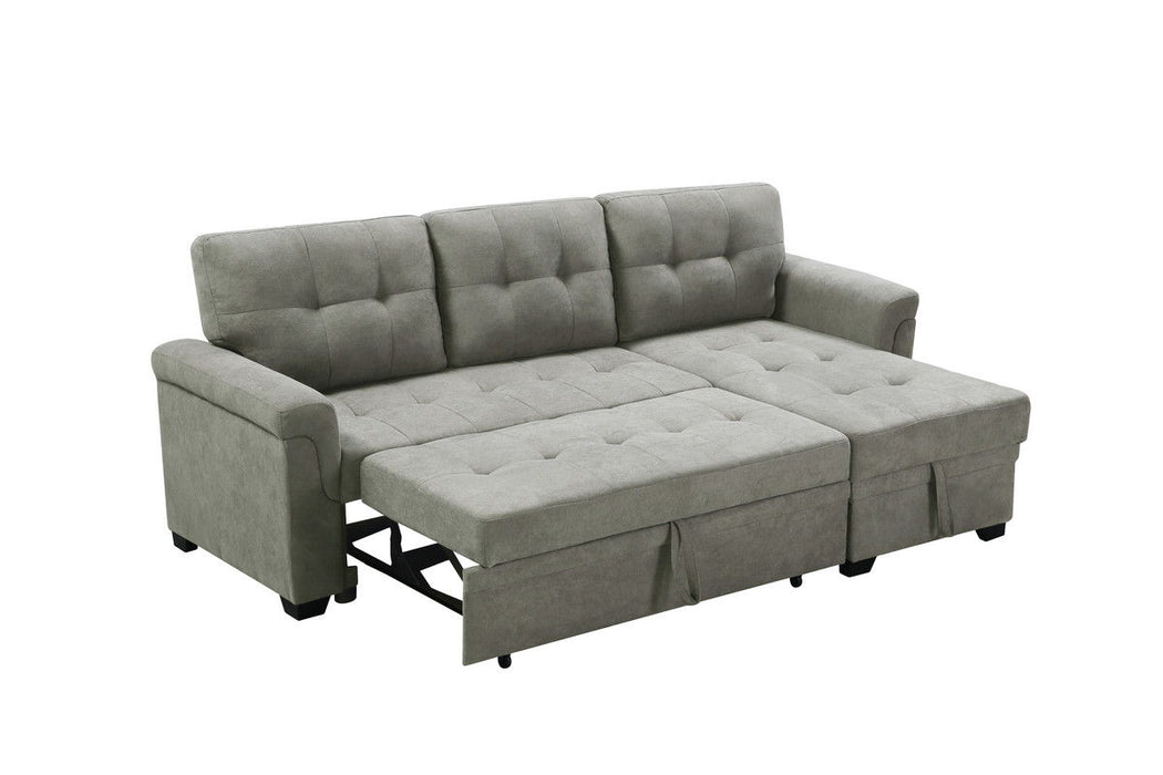 Lucca - Fabric Reversible Sectional Sleeper Sofa Chaise With Storage