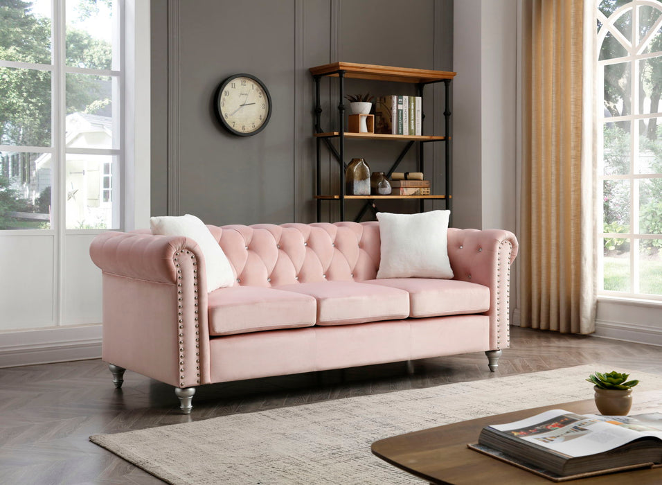Glory Furniture Raisa Sofa, Pink