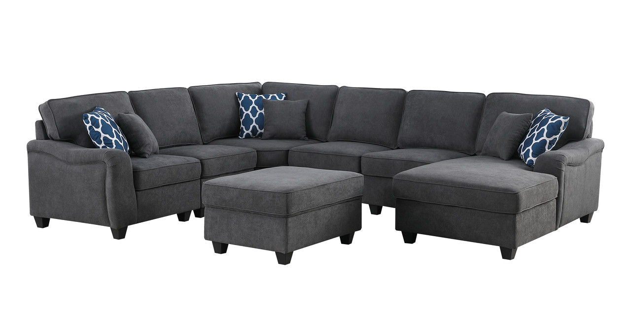 Leo - Woven Modular L-Shape Sectional Sofa And Ottoman