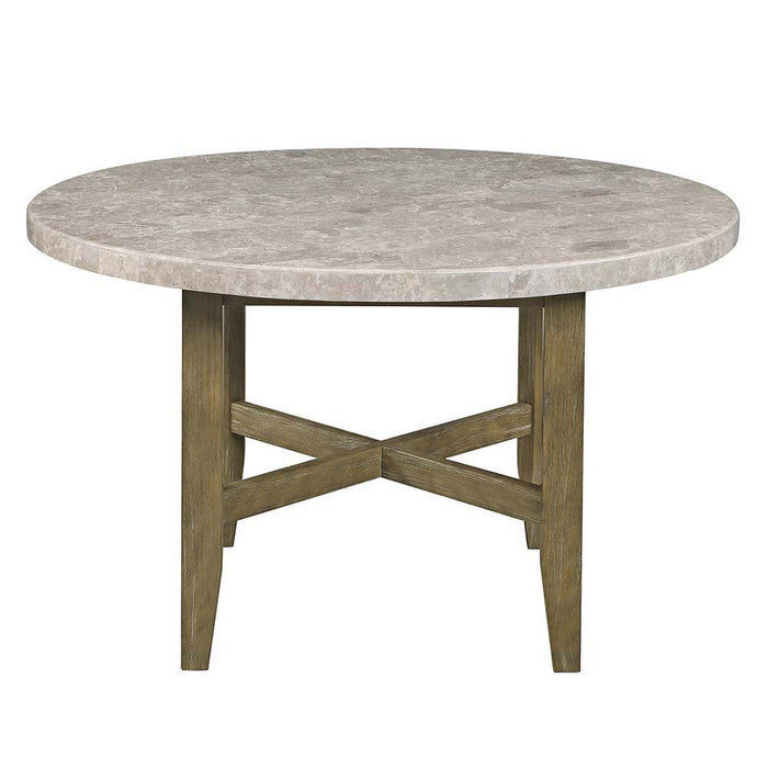 Karsen - Dining Table - Marble & Rustic Oak Finish