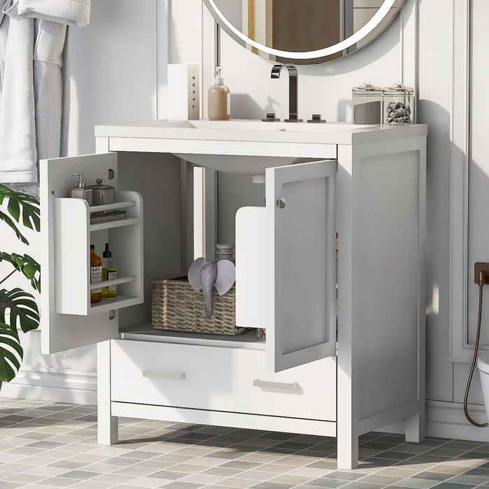 Bathroom Vanity With Single Sink, Combo Cabinet Undermount Sink, Bathroom Storage Cabinet With 2 Doors And A Drawer, Soft Closing, Multifunctional Storage, Solid Wood Frame