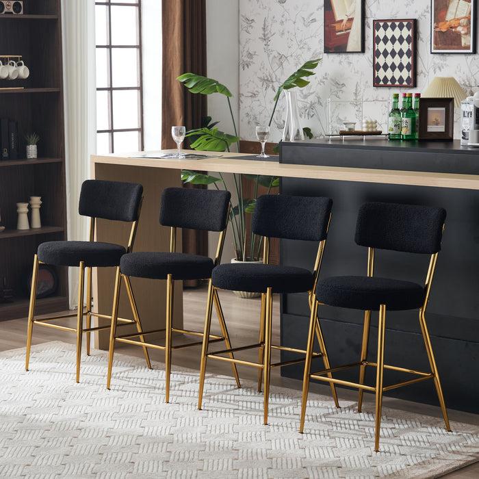 Modern Teddy Fabric Upholstered Bar Stools