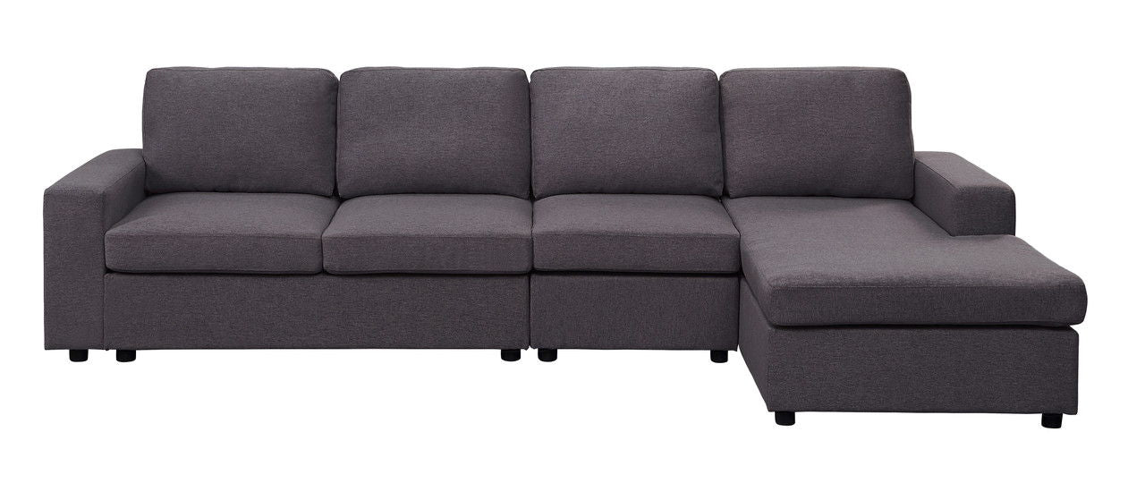 Dunlin - Sofa With Reversible Chaise - Dark Gray