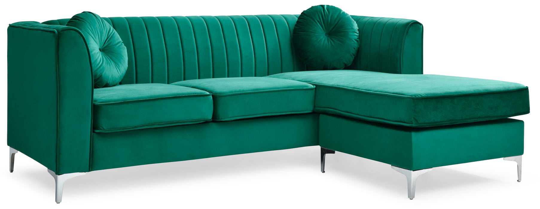 Glory Furniture Delray Sofa Chaise (3 Boxes), Green