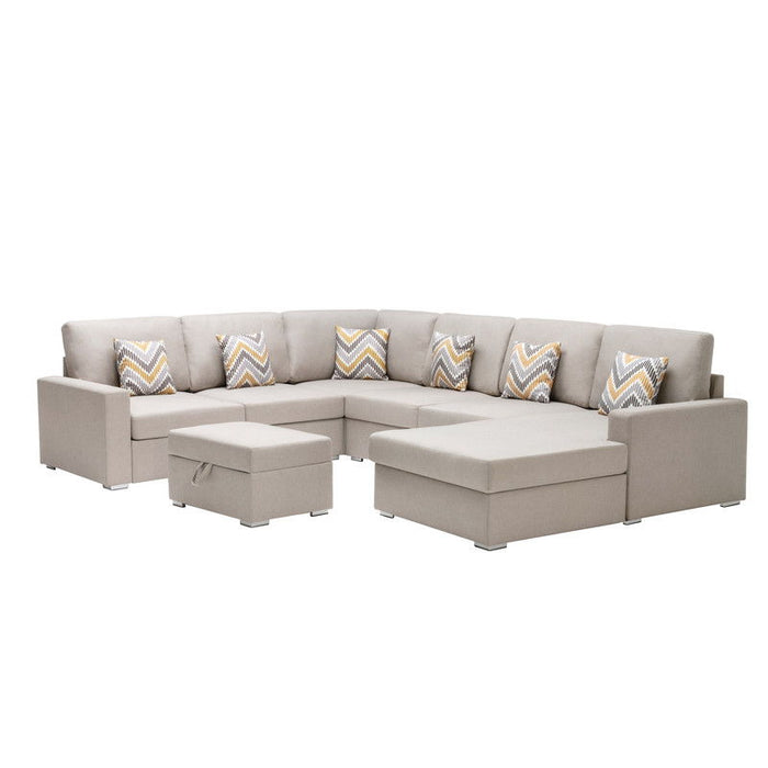 Nolan - 7 Piece Sectional Sofa With Pillows And Interchangeable Legs