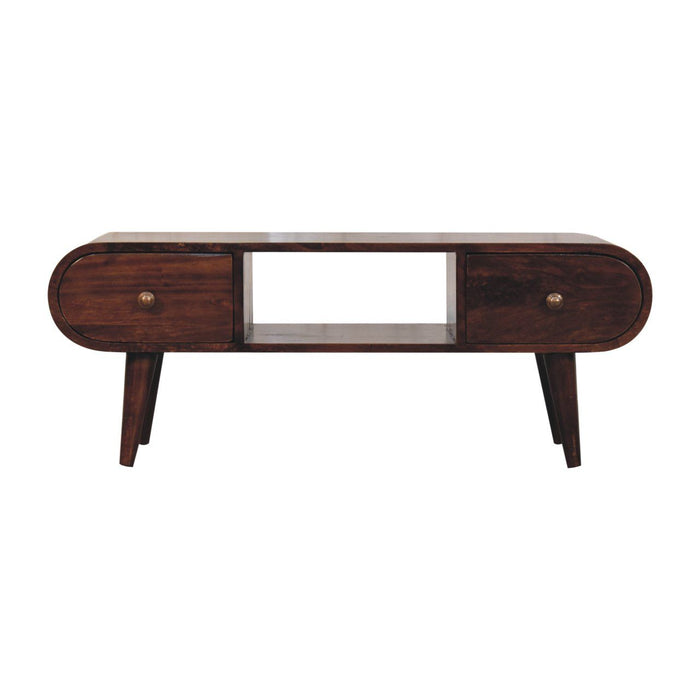 Solid Wood Circular TV Unit